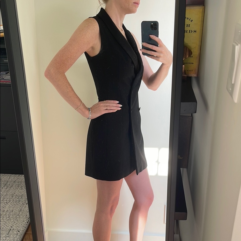 Zara Black Tuxedo Mini Dress - Picture 4 of 10